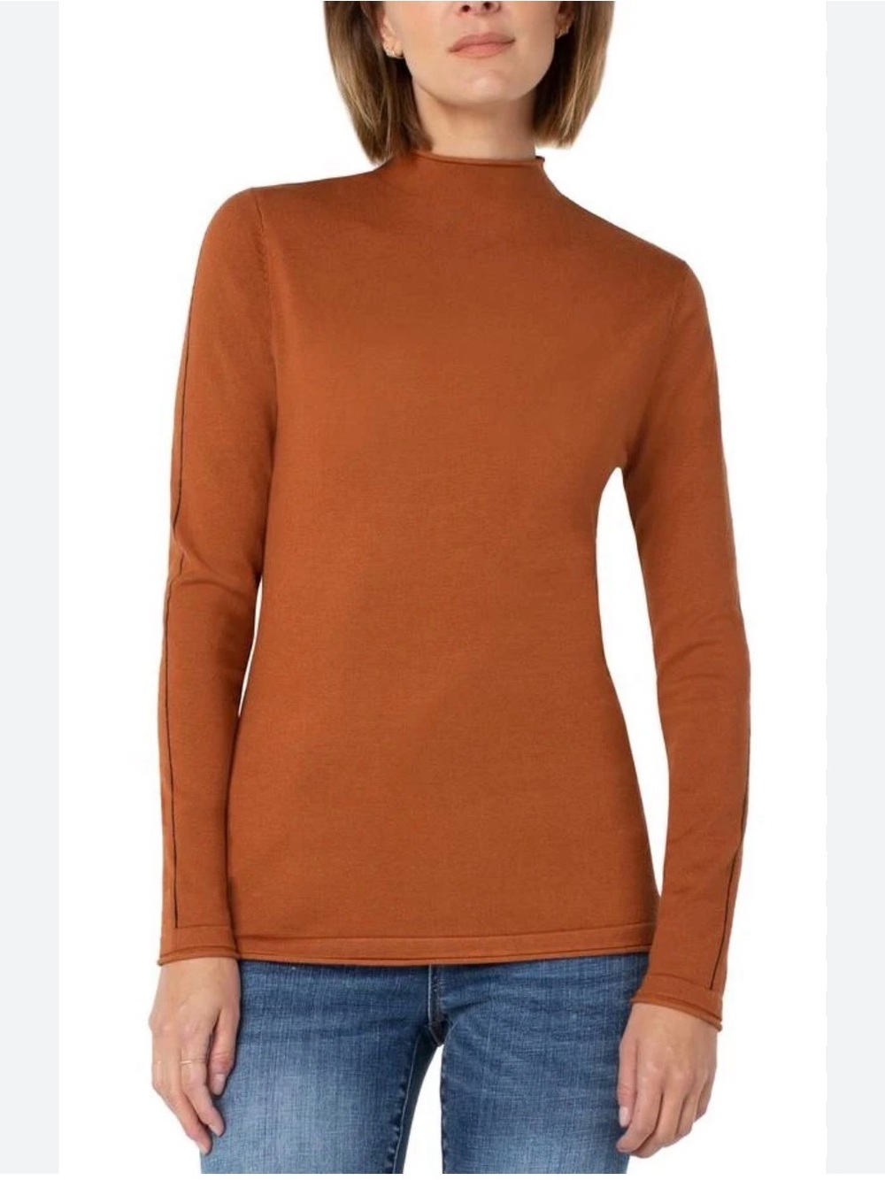 Liverpool Women’s Crewneck Top in Warm Rust Brown